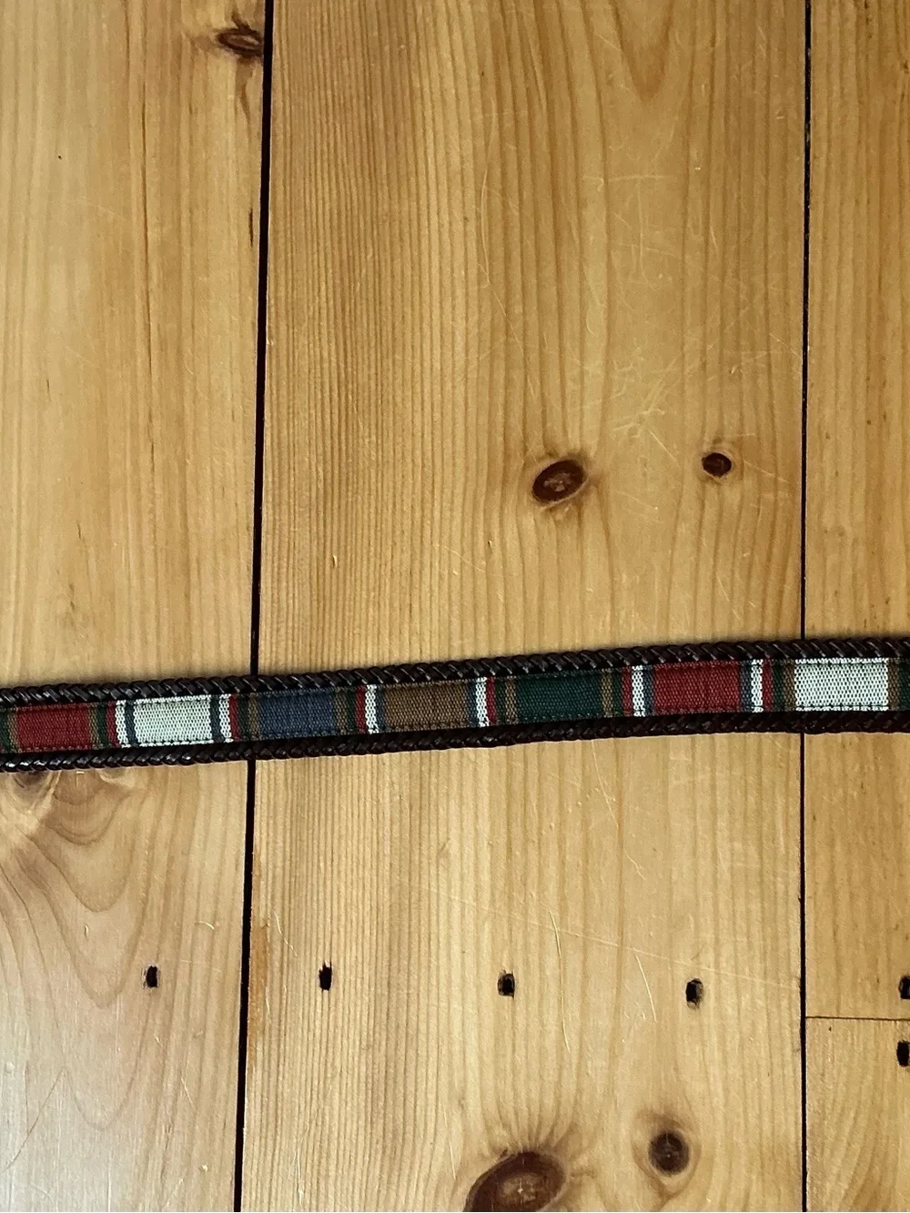 Brighton Santos Men Woven Leather Fabric Belt 36